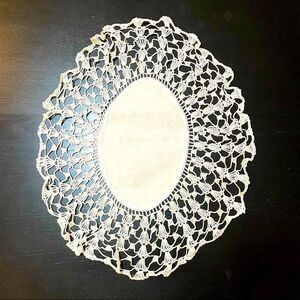 Vintage Large Oval Doily 